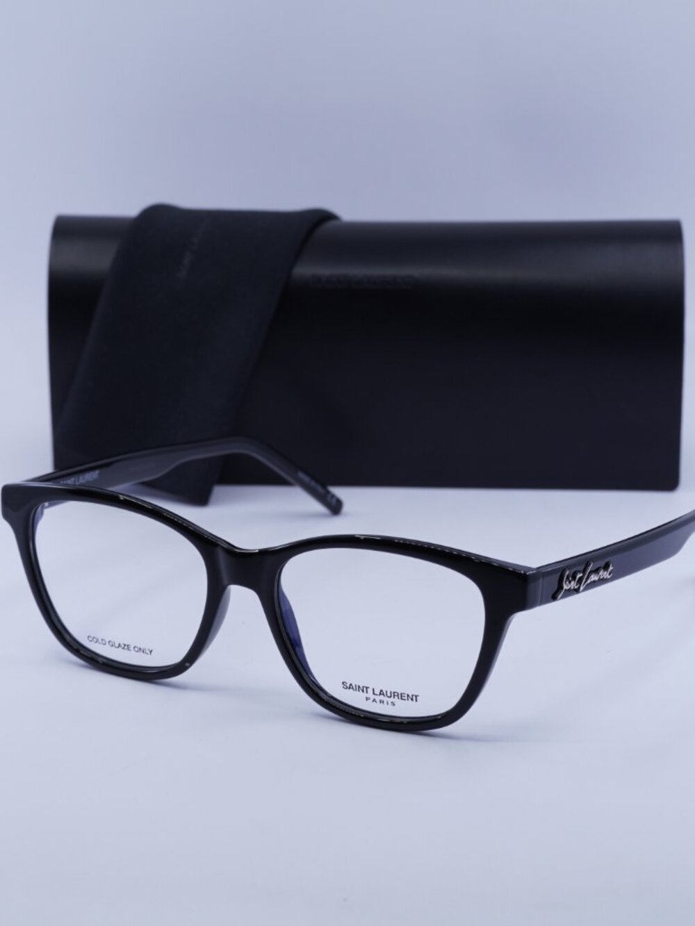 Saint Laurent SL338 001 Square Eyeglasses 53mm - Black